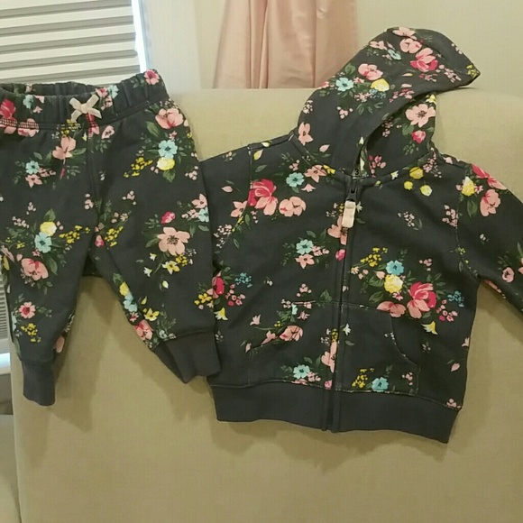 Carter's Matching Floral Hoodie Set - Picture 2 of 2